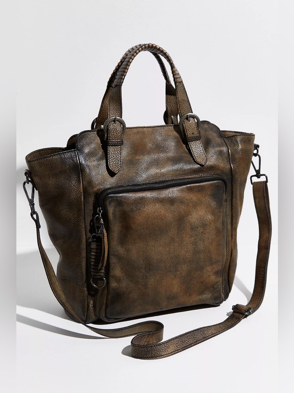 We The Free Rover Leather Tote in Bark🔥 Rare! free people - Picture 11 of 16